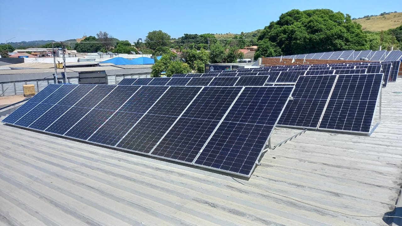 Completed commercial rooftop solar installation